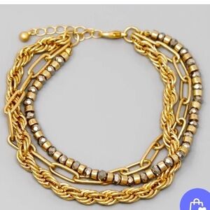 Glass Beaded Multi Strand Chain Bracelet​​​​​​​